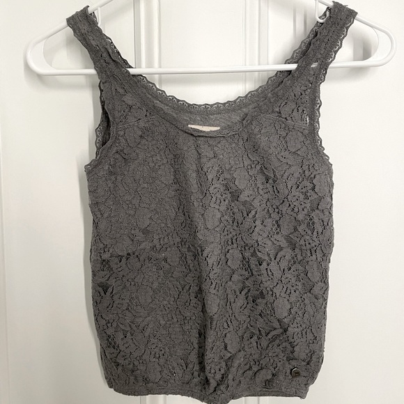 Abercrombie Kids Size Medium Gray Lace Tank Top - Picture 1 of 1